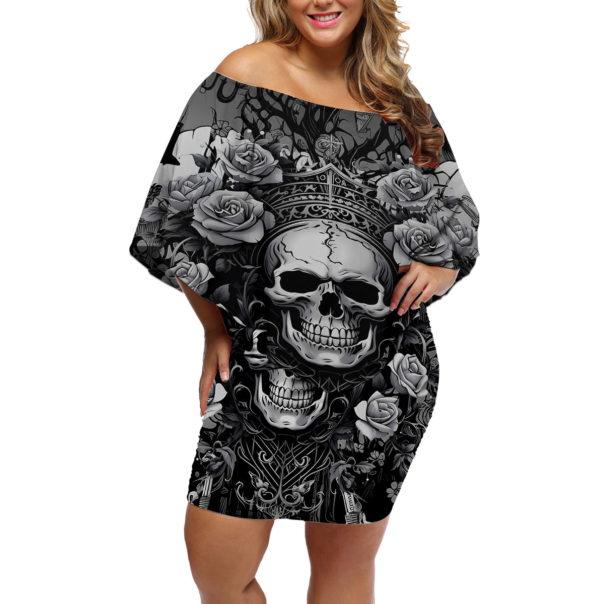 I'm Blunt Because God Rolled Me That Way Off Shoulder Short Dress - Wonder Print Shop