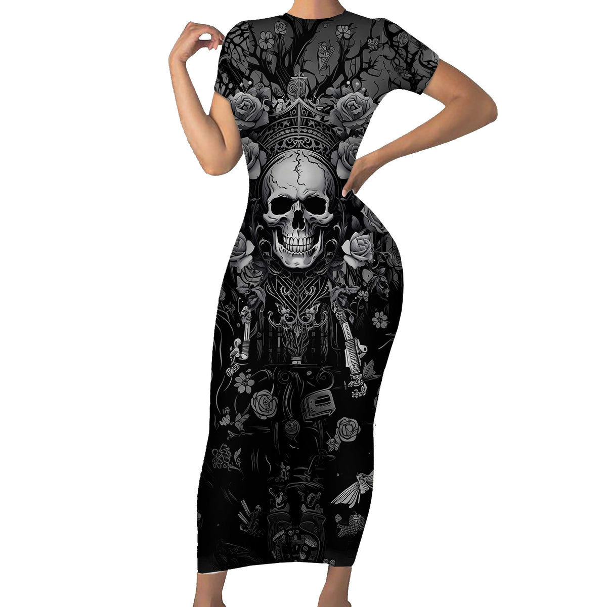 I'm Blunt Because God Rolled Me That Way Short Sleeve Bodycon Dress - Wonder Print Shop