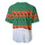 Giraffes Decorating Tree Gifts Baseball Jersey with Orange Green Holiday Pattern Design - Wonder Print Shop