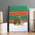 Giraffes Decorating Tree Gifts Canvas Wall Art with Orange Green Holiday Pattern Design - Wonder Print Shop
