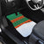 Giraffes Decorating Tree Gifts Car Mats with Orange Green Holiday Pattern Design - Wonder Print Shop