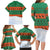 Giraffes Decorating Tree Gifts Family Matching Long Sleeve Bodycon Dress and Hawaiian Shirt with Orange Green Holiday Pattern Design - Wonder Print Shop