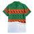 Giraffes Decorating Tree Gifts Family Matching Off The Shoulder Long Sleeve Dress and Hawaiian Shirt with Orange Green Holiday Pattern Design - Wonder Print Shop