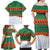 Giraffes Decorating Tree Gifts Family Matching Off Shoulder Maxi Dress and Hawaiian Shirt with Orange Green Holiday Pattern Design - Wonder Print Shop