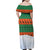 Giraffes Decorating Tree Gifts Family Matching Off Shoulder Maxi Dress and Hawaiian Shirt with Orange Green Holiday Pattern Design - Wonder Print Shop