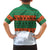 Giraffes Decorating Tree Gifts Family Matching Off Shoulder Short Dress and Hawaiian Shirt with Orange Green Holiday Pattern Design - Wonder Print Shop