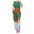 Giraffes Decorating Tree Gifts Family Matching Tank Maxi Dress and Hawaiian Shirt with Orange Green Holiday Pattern Design - Wonder Print Shop