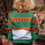 Giraffes Decorating Tree Gifts Kid Ugly Christmas Sweater with Orange Green Holiday Pattern Design - Wonder Print Shop