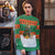 Giraffes Decorating Tree Gifts Ugly Christmas Sweater with Orange Green Holiday Pattern Design - Wonder Print Shop
