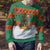 Giraffes Decorating Tree Gifts Ugly Christmas Sweater with Orange Green Holiday Pattern Design - Wonder Print Shop