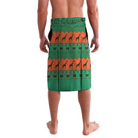 Giraffes Decorating Tree Gifts Lavalava with Orange Green Holiday Pattern Design - Wonder Print Shop