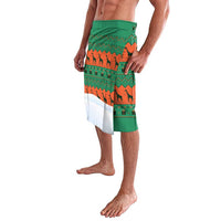 Giraffes Decorating Tree Gifts Lavalava with Orange Green Holiday Pattern Design - Wonder Print Shop