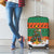 Giraffes Decorating Tree Gifts Luggage Cover with Orange Green Holiday Pattern Design - Wonder Print Shop