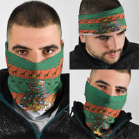 Giraffes Decorating Tree Gifts Neck Gaiter with Orange Green Holiday Pattern Design - Wonder Print Shop