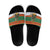 Giraffes Decorating Tree Gifts Slide Sandals with Orange Green Holiday Pattern Design - Wonder Print Shop