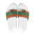 Giraffes Decorating Tree Gifts Slide Sandals with Orange Green Holiday Pattern Design - Wonder Print Shop