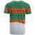 Giraffes Decorating Tree Gifts T Shirt with Orange Green Holiday Pattern Design - Wonder Print Shop