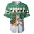 Llama Decorating Tree in Santa Hat Baseball Jersey with Green Gift Pattern Design - Wonder Print Shop