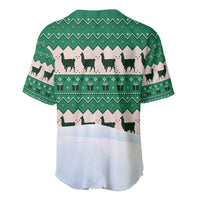 Llama Decorating Tree in Santa Hat Baseball Jersey with Green Gift Pattern Design - Wonder Print Shop
