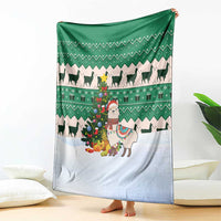 Llama Decorating Tree in Santa Hat Blanket with Green Gift Pattern Design - Wonder Print Shop