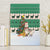 Llama Decorating Tree in Santa Hat Canvas Wall Art with Green Gift Pattern Design - Wonder Print Shop