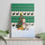 Llama Decorating Tree in Santa Hat Canvas Wall Art with Green Gift Pattern Design - Wonder Print Shop