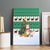 Llama Decorating Tree in Santa Hat Canvas Wall Art with Green Gift Pattern Design - Wonder Print Shop