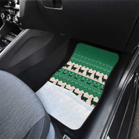 Llama Decorating Tree in Santa Hat Car Mats with Green Gift Pattern Design - Wonder Print Shop