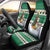 Llama Decorating Tree in Santa Hat Car Seat Cover with Green Gift Pattern Design - Wonder Print Shop