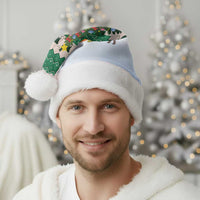 Llama Decorating Tree in Santa Hat Christmas Santa Hat with Green Gift Pattern Design - Wonder Print Shop