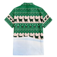 Llama Decorating Tree in Santa Hat Family Matching Mermaid Dress and Hawaiian Shirt with Green Gift Pattern Design - Wonder Print Shop