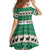 Llama Decorating Tree in Santa Hat Family Matching Off The Shoulder Long Sleeve Dress and Hawaiian Shirt with Green Gift Pattern Design - Wonder Print Shop