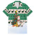 Llama Decorating Tree in Santa Hat Family Matching Off The Shoulder Long Sleeve Dress and Hawaiian Shirt with Green Gift Pattern Design - Wonder Print Shop