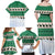 Llama Decorating Tree in Santa Hat Family Matching Off Shoulder Maxi Dress and Hawaiian Shirt with Green Gift Pattern Design - Wonder Print Shop