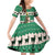 Llama Decorating Tree in Santa Hat Family Matching Off Shoulder Short Dress and Hawaiian Shirt with Green Gift Pattern Design - Wonder Print Shop