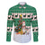 Llama Decorating Tree in Santa Hat Family Matching Off Shoulder Short Dress and Hawaiian Shirt with Green Gift Pattern Design - Wonder Print Shop