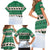 Llama Decorating Tree in Santa Hat Family Matching Short Sleeve Bodycon Dress and Hawaiian Shirt with Green Gift Pattern Design - Wonder Print Shop