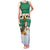 Llama Decorating Tree in Santa Hat Family Matching Tank Maxi Dress and Hawaiian Shirt with Green Gift Pattern Design - Wonder Print Shop