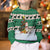 Llama Decorating Tree in Santa Hat Kid Ugly Christmas Sweater with Green Gift Pattern Design - Wonder Print Shop