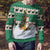 Llama Decorating Tree in Santa Hat Ugly Christmas Sweater with Green Gift Pattern Design - Wonder Print Shop