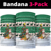 Llama Decorating Tree in Santa Hat Neck Gaiter with Green Gift Pattern Design - Wonder Print Shop