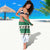 Llama Decorating Tree in Santa Hat Sarong with Green Gift Pattern Design - Wonder Print Shop
