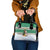 Llama Decorating Tree in Santa Hat Shoulder Handbag with Green Gift Pattern Design - Wonder Print Shop