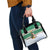 Llama Decorating Tree in Santa Hat Shoulder Handbag with Green Gift Pattern Design - Wonder Print Shop