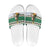 Llama Decorating Tree in Santa Hat Slide Sandals with Green Gift Pattern Design - Wonder Print Shop