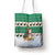 Llama Decorating Tree in Santa Hat Tote Bag with Green Gift Pattern Design - Wonder Print Shop