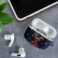 French Bulldog Reindeer Antlers Lights AirPods Case with Red Green Winter Pattern Design - Wonder Print Shop