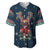 French Bulldog Reindeer Antlers Lights Baseball Jersey with Red Green Winter Pattern Design - Wonder Print Shop