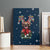 French Bulldog Reindeer Antlers Lights Canvas Wall Art with Red Green Winter Pattern Design - Wonder Print Shop