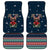 French Bulldog Reindeer Antlers Lights Car Mats with Red Green Winter Pattern Design - Wonder Print Shop